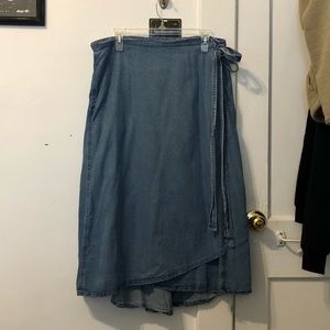 GAP Denim Wrap Midi Skirt